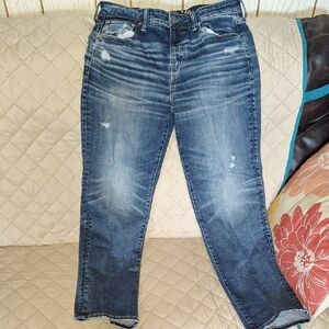 Men's American Eagle Outfitters Airflex Slim Straight Jeans in Dark Blue, 32x30